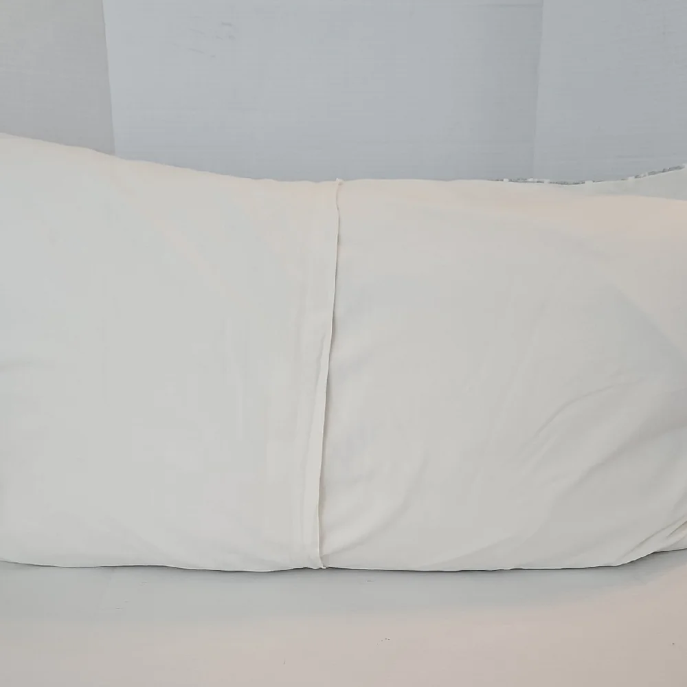 West Elm White Gray Silver Geometric Metallic King Pillow Sham